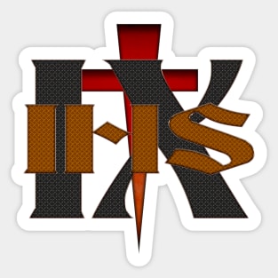 Christogram IHS IX with Red Cross Sticker